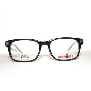 NEW IRONKIDS IKB 900 BLW BLACK CLEAR 180 DEGREE HINGES EYEGLASSES 47-16-130 MM
